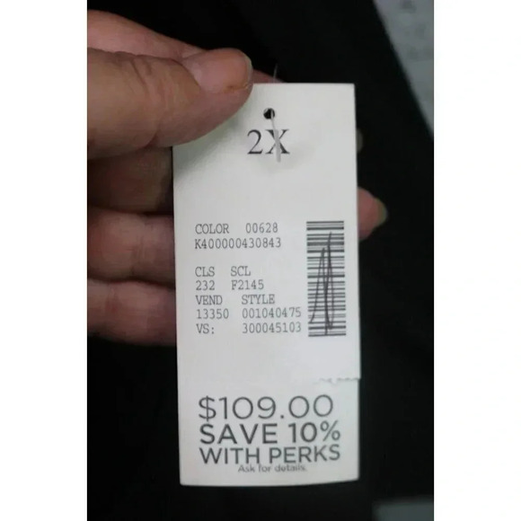 Catherine's Women's Black Dress-Sz. 2X-Faux Leather/Suede-New w/Tags-Back Zip - Picture 6 of 10